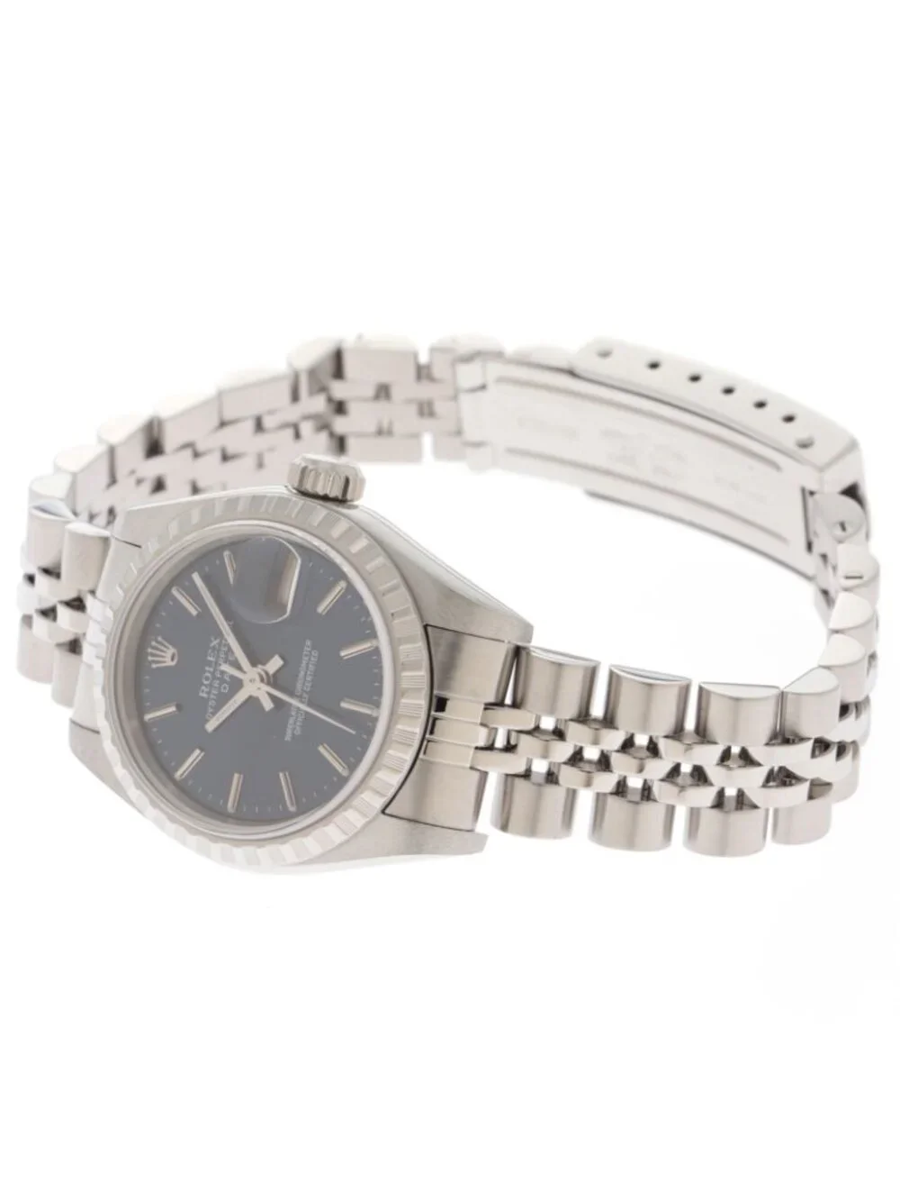 Rolex Oyster Watch Stainless Steel Blue Bardial Automatic